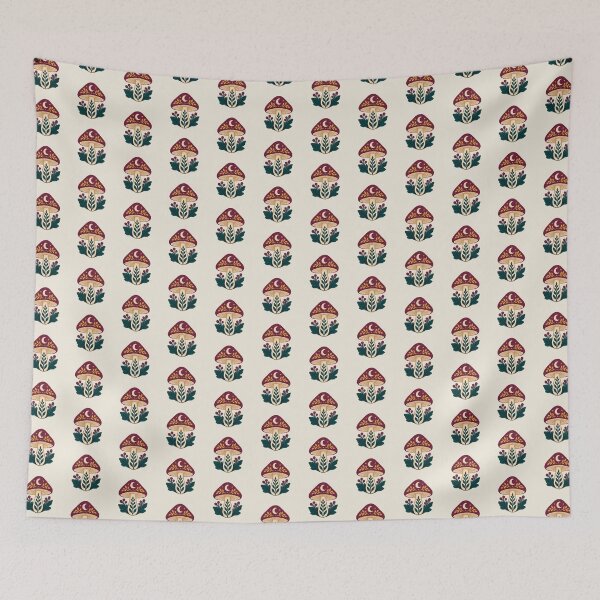 Item preview, Crescent Moon Toadstool, Celestial Folk Art Mushroom designed and sold by H. Doucette Studio.