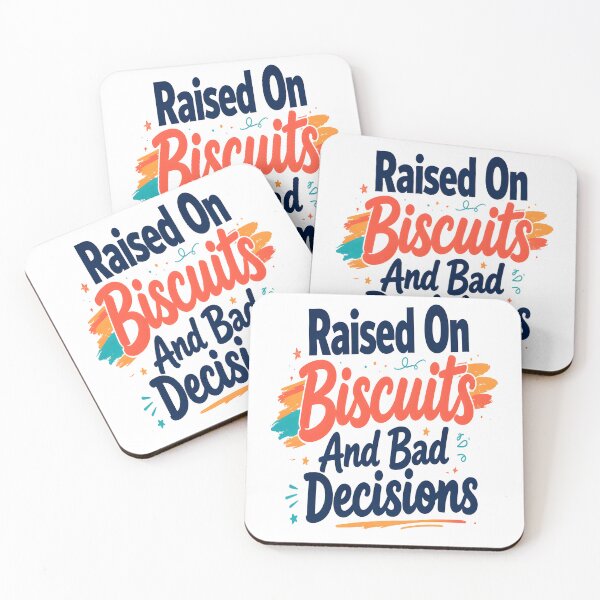Item preview, Raised on Biscuits and Bad Decisions – Southern Humor Typography designed and sold by TheAchyArtist.