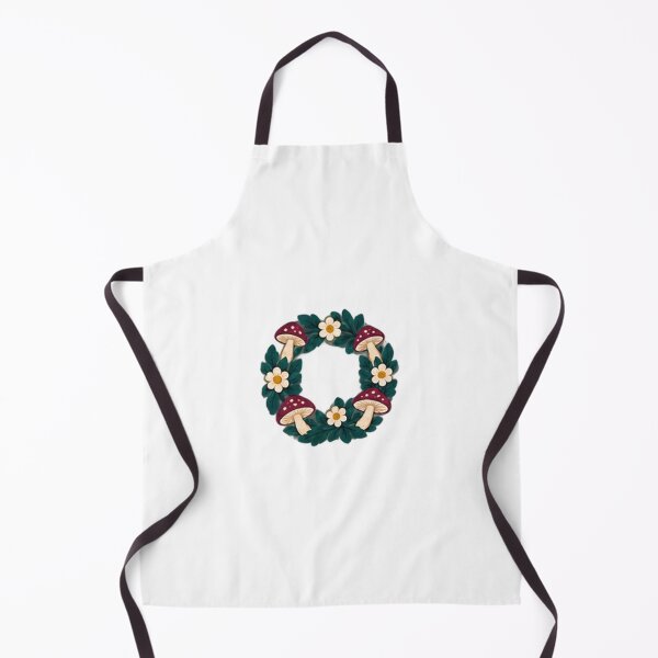 Item preview, Mushroom and Daisy Wreath, Scandinavian Folk Art Floral designed and sold by H. Doucette Studio.