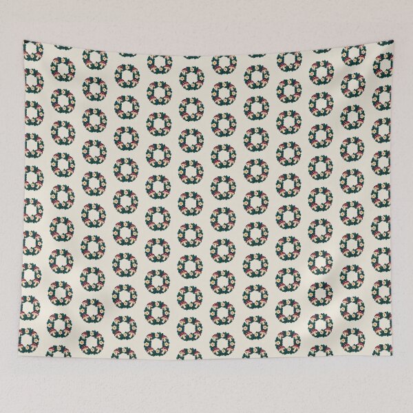 Item preview, Mushroom and Daisy Wreath, Scandinavian Folk Art Floral designed and sold by H. Doucette Studio.