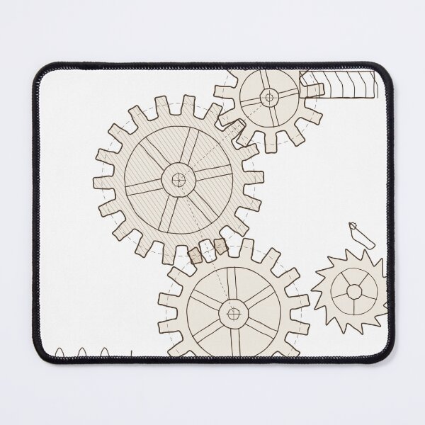 Item preview, Vintage Gears Mechanism - Mechanical Engineer Sketch designed and sold by Decorta.