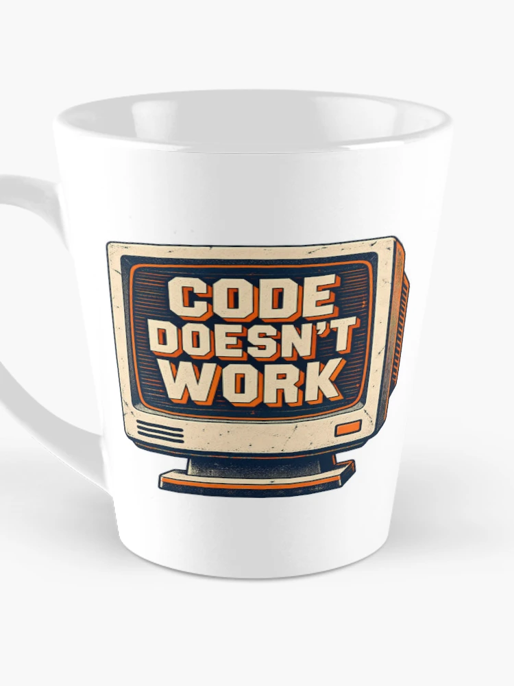 Thumbnail 3 of 4, Coffee Mug, Code Doesnt Work Funny Computer Programmer Coding Humor Retro Monito designed and sold by Photo-Sphere101.