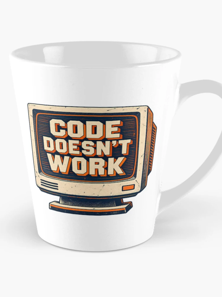 Thumbnail 1 of 4, Coffee Mug, Code Doesnt Work Funny Computer Programmer Coding Humor Retro Monito designed and sold by Photo-Sphere101.