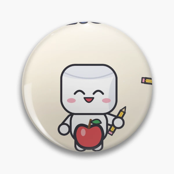 Best Teacher Ever - Cute Marshmallow Pip with Apple and Pencil — Pin by BiMood