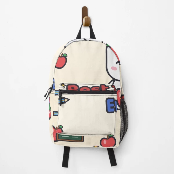 Best Teacher Ever - Cute Marshmallow Pip with Apple and Pencil — Backpack by BiMood