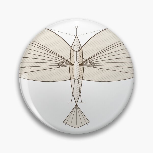 Item preview, Vintage Flying Machine Sketch - Inventor Aviation Drawing designed and sold by Decorta.