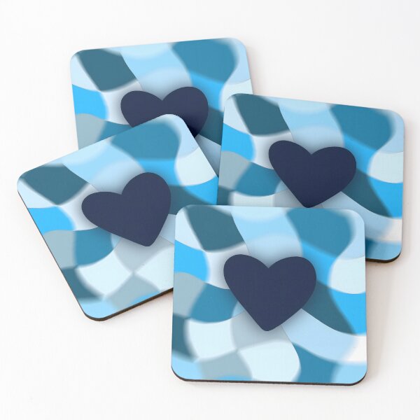 Item preview, Blue Wavy Ocean Abstract Heart Art designed and sold by Vivid Illusions.