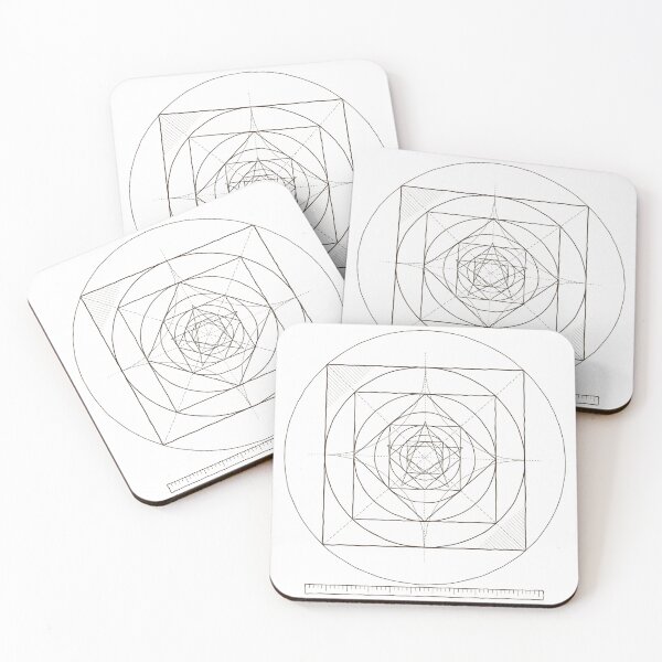 Item preview, Sacred Geometry Sketch - Squares Circles and Stars designed and sold by Decorta.