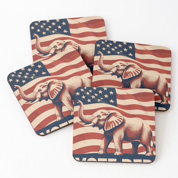 Item preview, Vote Red Elephant Flag Poster designed and sold by bycaiotti.