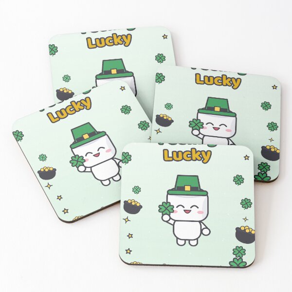 Item preview, Feeling Lucky - Cute St Patricks Day Marshmallow Pip with Shamrock designed and sold by BiMood.