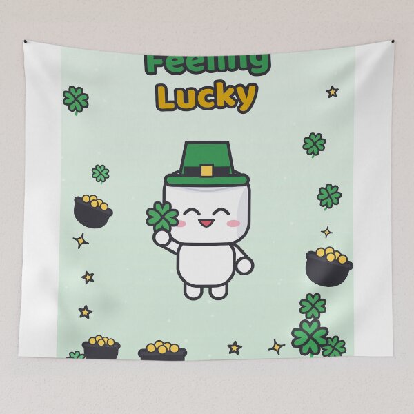 Item preview, Feeling Lucky - Cute St Patricks Day Marshmallow Pip with Shamrock designed and sold by BiMood.