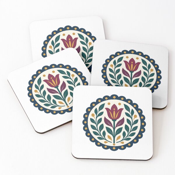 Item preview, Tulip Medallion with Scalloped Border, Folk Art Floral designed and sold by H. Doucette Studio.