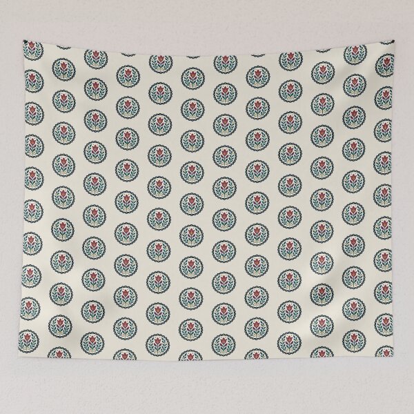 Item preview, Tulip Medallion with Scalloped Border, Folk Art Floral designed and sold by H. Doucette Studio.