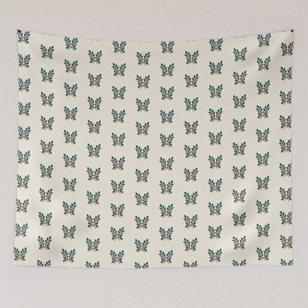 Item preview, Crossed Leafy Twigs with Berries, Folk Art Botanical designed and sold by H. Doucette Studio.