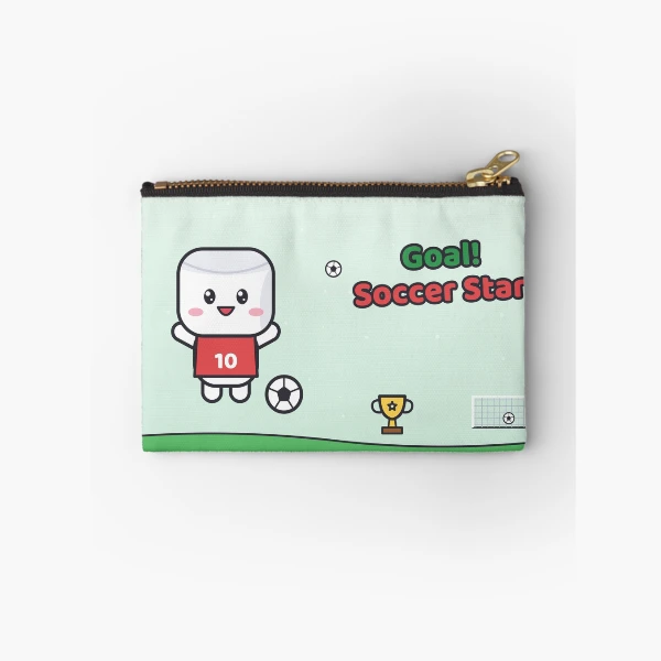 Goal Soccer Star - Cute Football Marshmallow Pip in Number 10 Jersey — Zipper Pouch by BiMood