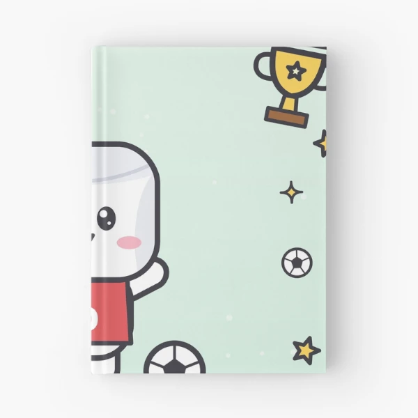 Goal Soccer Star - Cute Football Marshmallow Pip in Number 10 Jersey — Spiral Notebook by BiMood