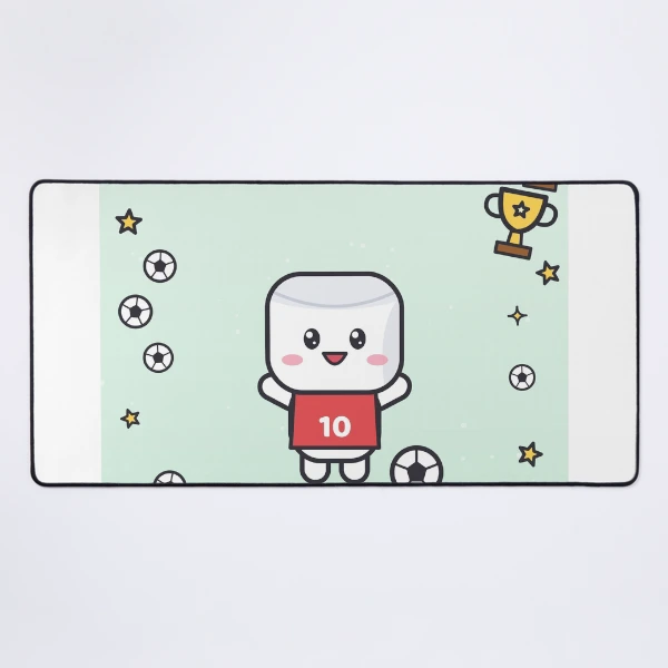 Goal Soccer Star - Cute Football Marshmallow Pip in Number 10 Jersey — Mouse Pad by BiMood