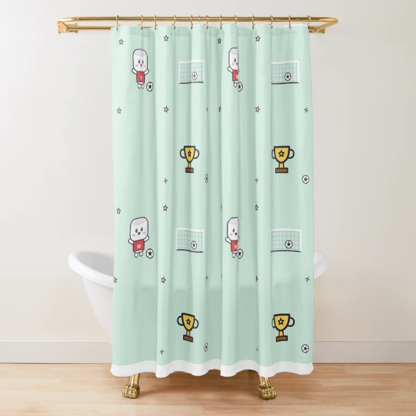 Goal Soccer Star - Cute Football Marshmallow Pip in Number 10 Jersey — Shower Curtain by BiMood