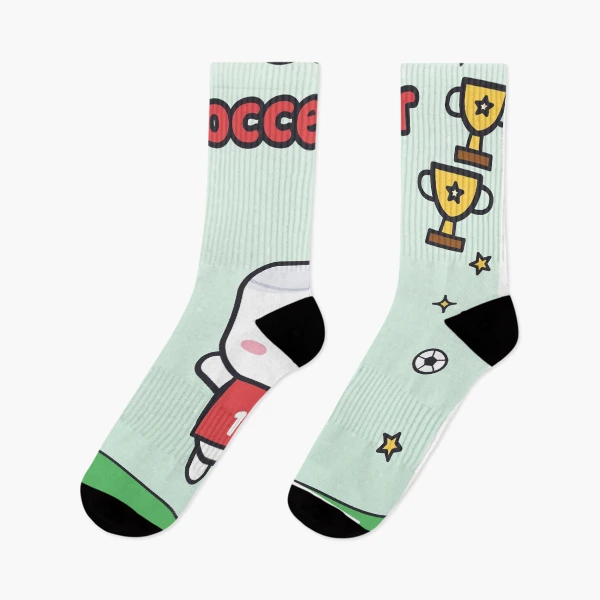 Goal Soccer Star - Cute Football Marshmallow Pip in Number 10 Jersey — Socks by BiMood
