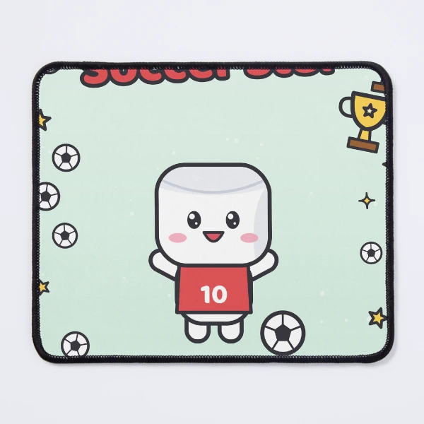 Goal Soccer Star - Cute Football Marshmallow Pip in Number 10 Jersey — Mouse Pad by BiMood