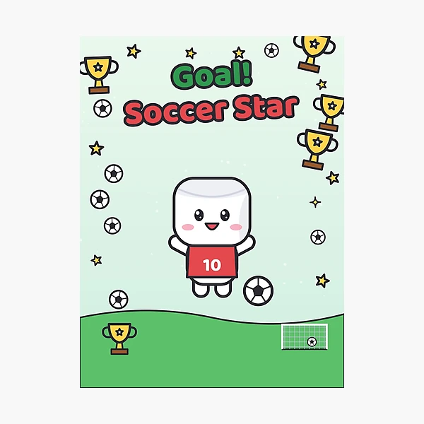 Goal Soccer Star - Cute Football Marshmallow Pip in Number 10 Jersey — Photographic Print by BiMood