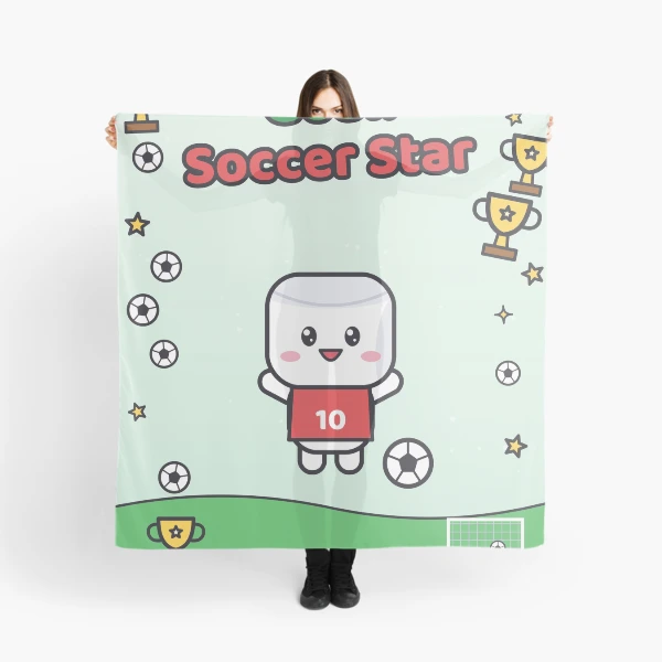Goal Soccer Star - Cute Football Marshmallow Pip in Number 10 Jersey — Scarf by BiMood