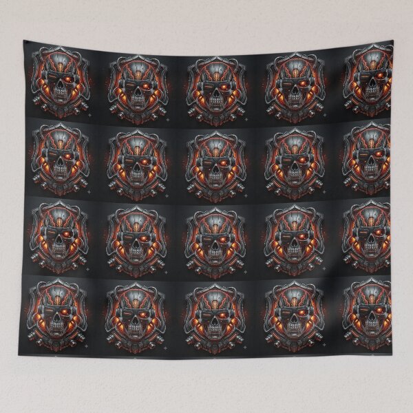 Item preview, Cyberpunk Tactical Cyber Skull - Biomechanical Robotic Warrior Shield designed and sold by SAMORA ORIGINALS.