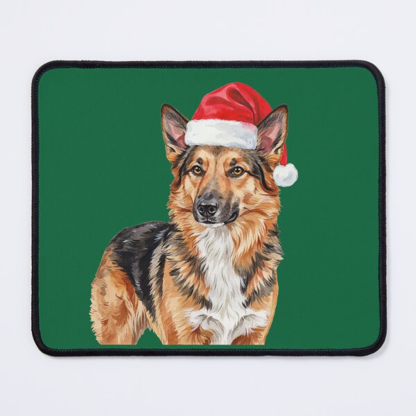 Item preview, Miniature American Shepherd Wearing a Santa Hat designed and sold by theartfulaspie.