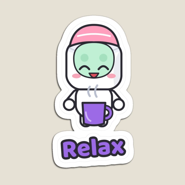 Self Care Sunday - Cute Marshmallow Pip with Face Mask and Tea — Magnet by BiMood
