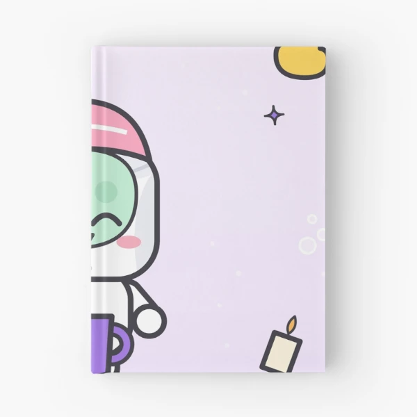 Self Care Sunday - Cute Marshmallow Pip with Face Mask and Tea — Spiral Notebook by BiMood
