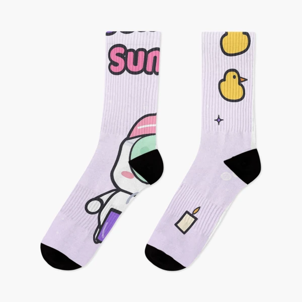 Self Care Sunday - Cute Marshmallow Pip with Face Mask and Tea — Socks by BiMood