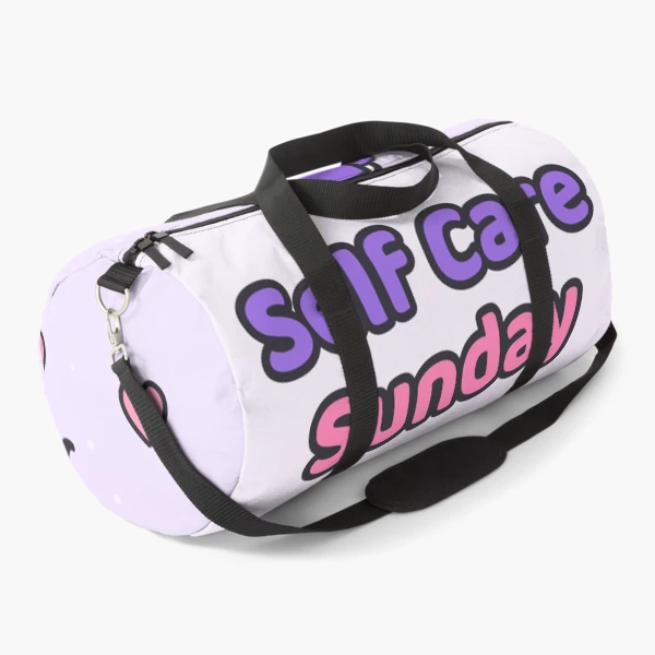 Self Care Sunday - Cute Marshmallow Pip with Face Mask and Tea — Duffle Bag by BiMood