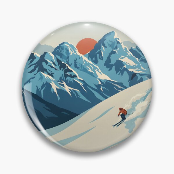 Item preview, Grand Targhee Wyoming Retro Ski Resort Teton Range Powder Skier Illustration designed and sold by JIGUWORLD.