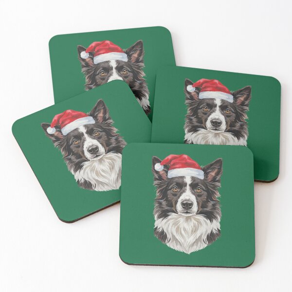Item preview, Border Collie Wearing a Santa Hat designed and sold by theartfulaspie.