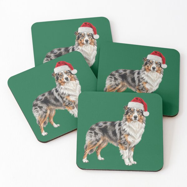 Item preview, Australian Shepherd Wearing a Santa Hat designed and sold by theartfulaspie.