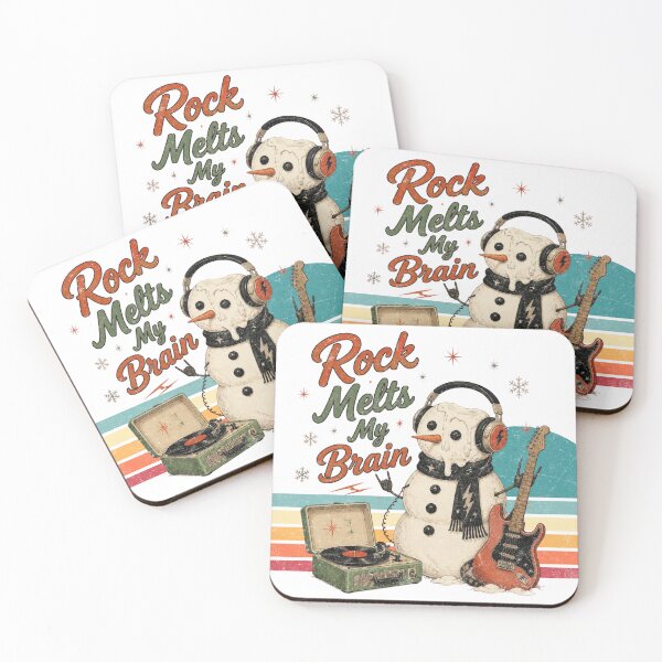 Item preview, Rock Melts My Brain – Funny Rock Christmas Snowman designed and sold by Nacho Average Designs.