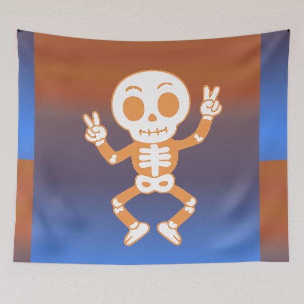 Item preview, Happy Skeleton Making a Peace Sign - Kawaii Skeleton Good Vibes designed and sold by AstronautMerch.