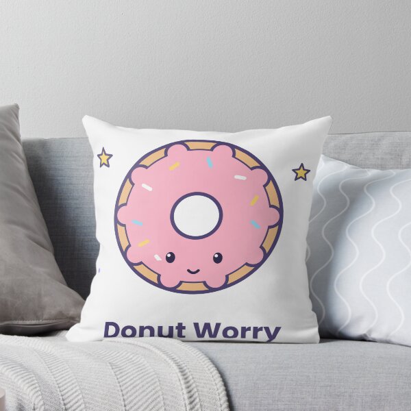 Item preview, Donut Worry Cute Kawaii Pink Donut Pun Sticker designed and sold by Coco Zone .