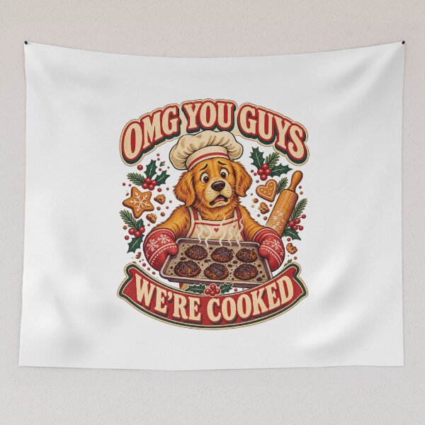 Item preview, OMG You Guys We're Cooked Funny Christmas Dog Baker  designed and sold by LuveraxArt.