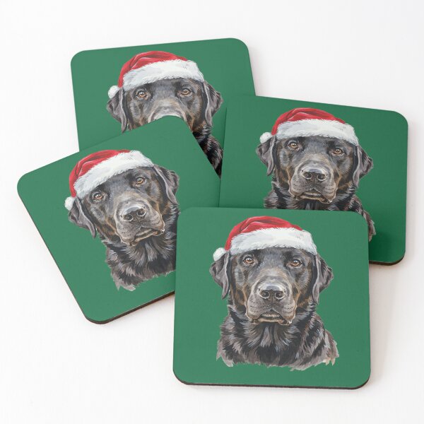Item preview, Black Labrador Retriever in Santa Hat designed and sold by theartfulaspie.