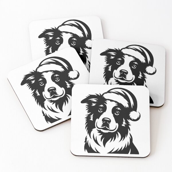 Item preview, Border Collie in Santa Hat designed and sold by theartfulaspie.