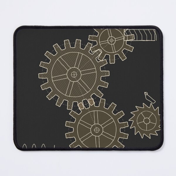 Item preview, Vintage Gears Mechanism - Light Ink Engineer Sketch designed and sold by Decorta.