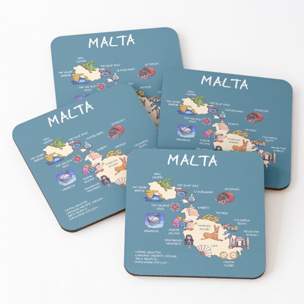 Item preview, Malta - illustrated map designed and sold by BeeHappyShop.