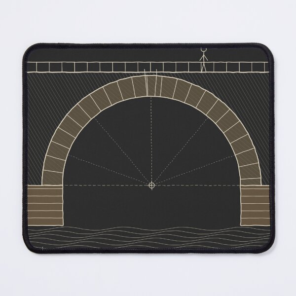Item preview, Stone Arch Bridge Sketch - Light Ink Engineer Drawing designed and sold by Decorta.