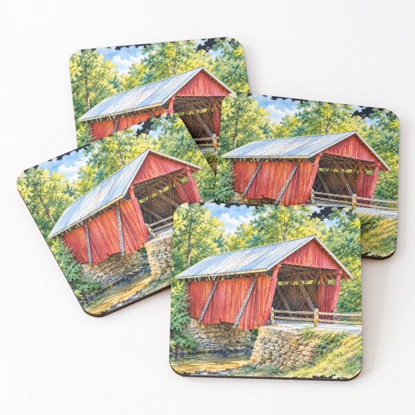 Item preview, Campbell's Covered Bridge - watercolor designed and sold by gotucoveredart.