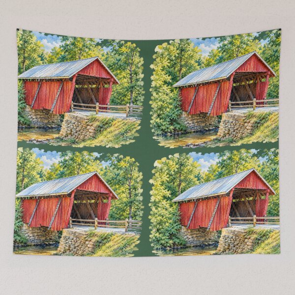 Item preview, Campbell's Covered Bridge - watercolor designed and sold by gotucoveredart.
