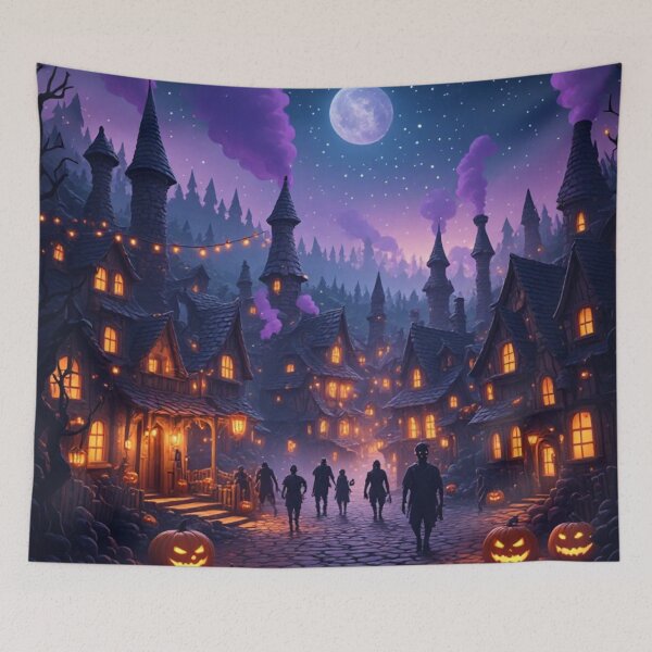 Item preview, Spooky Zombie Halloween Village  designed and sold by AWADHESH  CHAURASIA.
