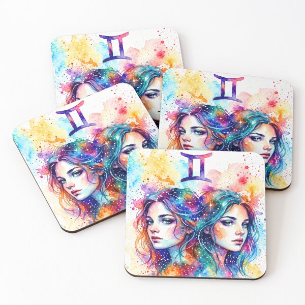Item preview, Vibrant Watercolor Gemini Twins Zodiac Art designed and sold by Clavivs.
