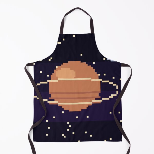 Item preview, Pixel Art Ringed Planet and Moon in Space designed and sold by pixelbypixelart.