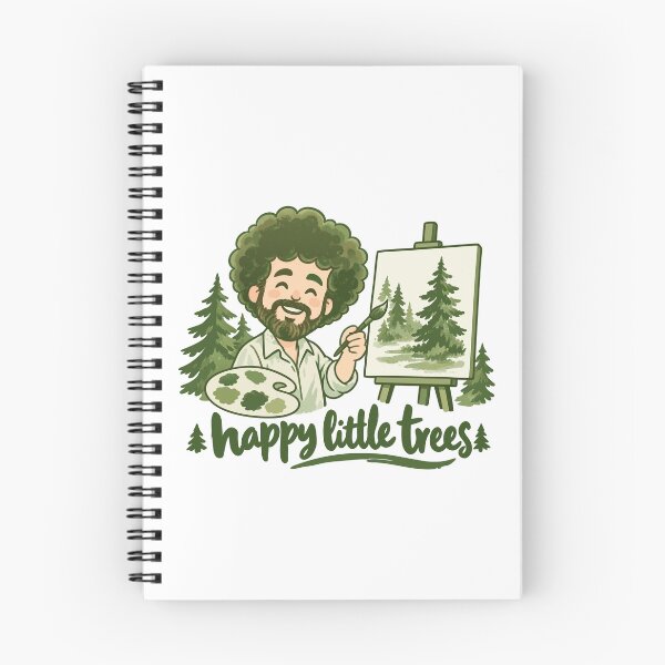 Item preview, Bob Ross Cartoon Painter and Evergreen Forest Art designed and sold by karamram.